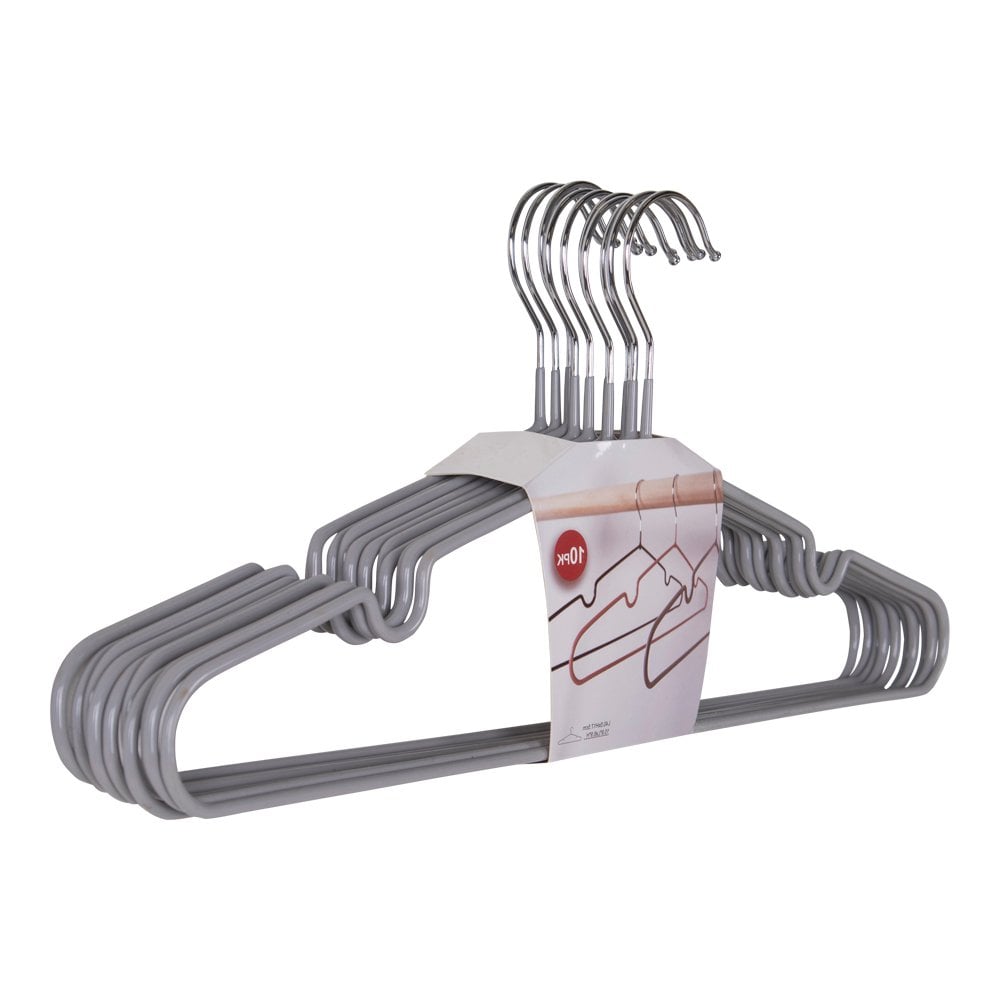 Massa Kleiderbügel - Metallbügel mit grauer Beschichtung S/10