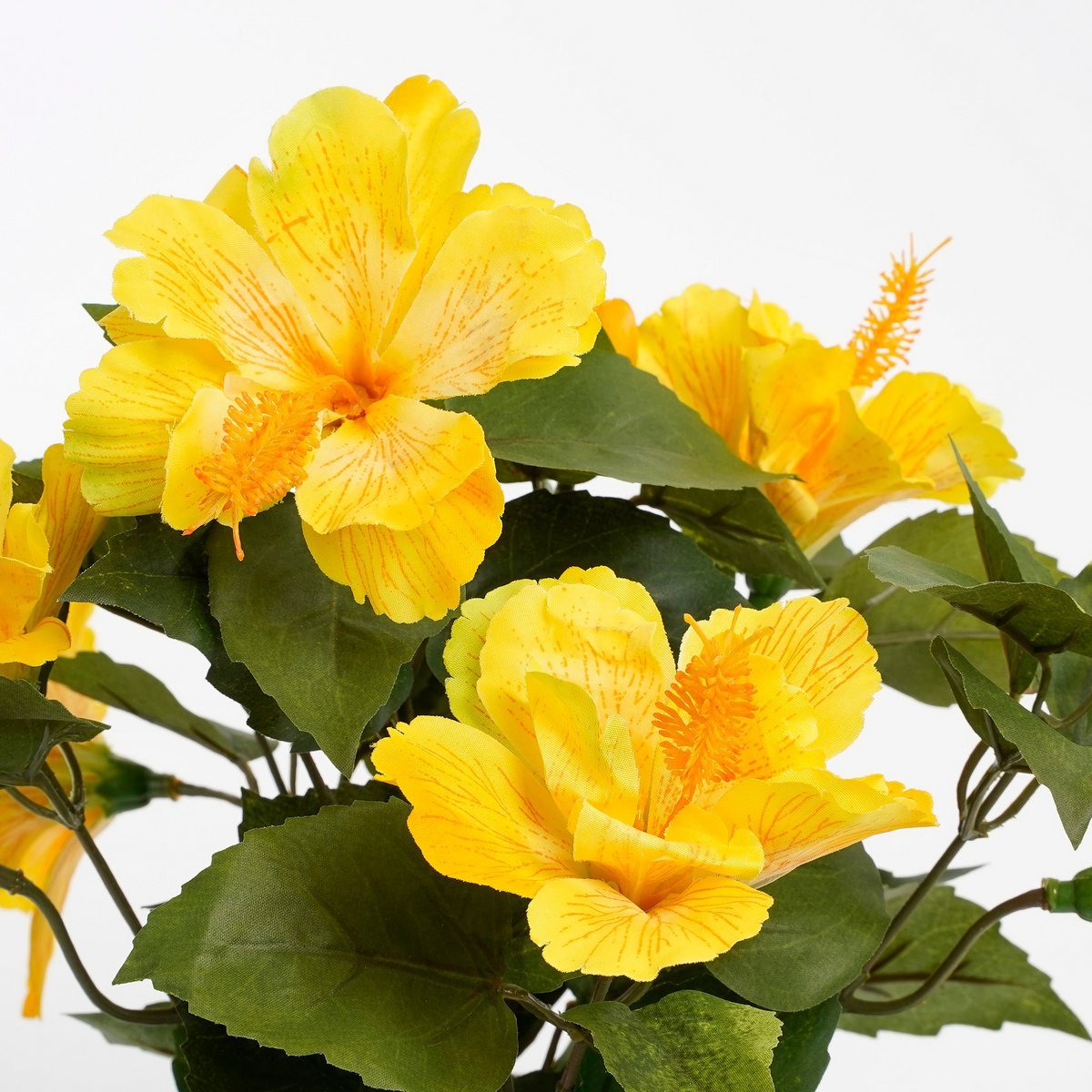 Künstliche Hibiskuspflanze im Blumentopf Stan – H40 x Ø30 cm – Gelb