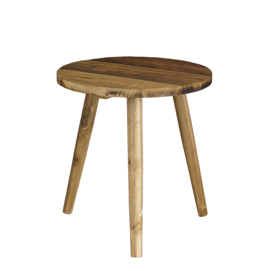 Bold Beistelltisch – H35,5 x Ø33 cm – Recyceltes Holz – Braun