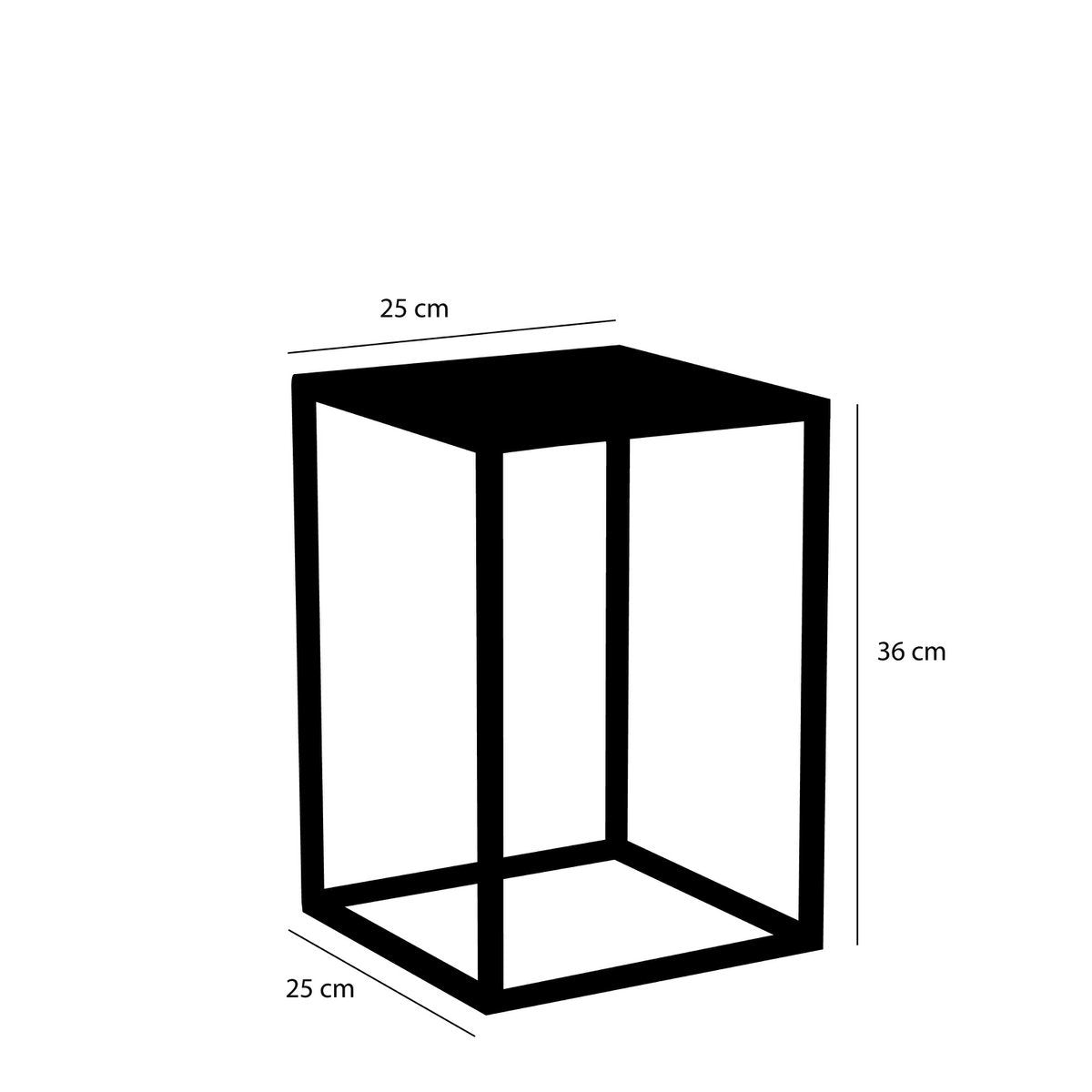 Goa Beistelltisch – 2er-Set – L30 x B30 x H42 cm – Metall – Schwarz