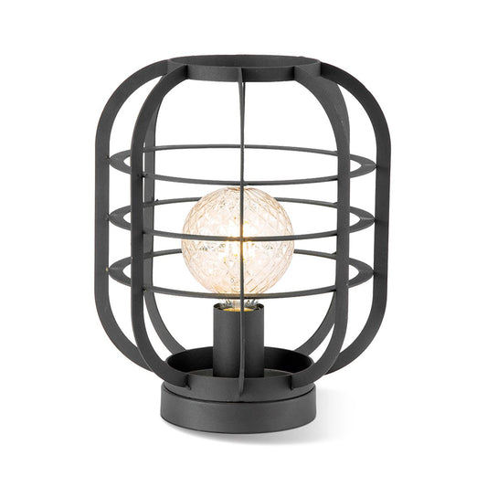 Home Sweet Home Nero Industrie-Tischlampe mit offenem Rahmen