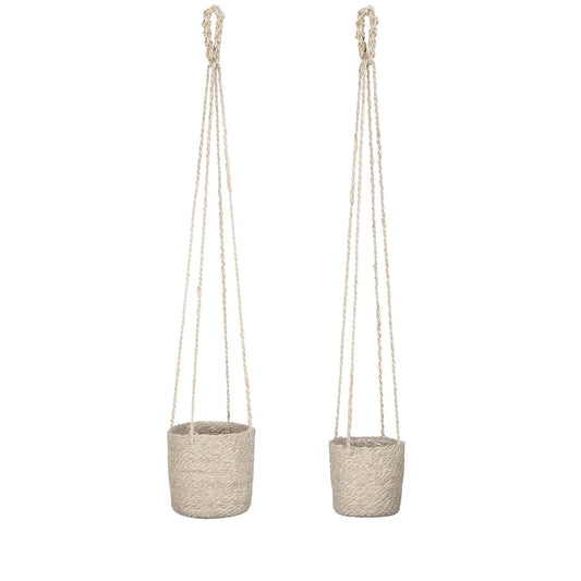 Atlantic Korb für Pflanzen – 2er-Set – H16 x Ø16 cm – Creme