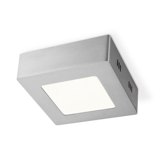 Home Sweet Home LED-Deckenleuchte Ska 12 – Gebürsteter Stahl – Quadratisch