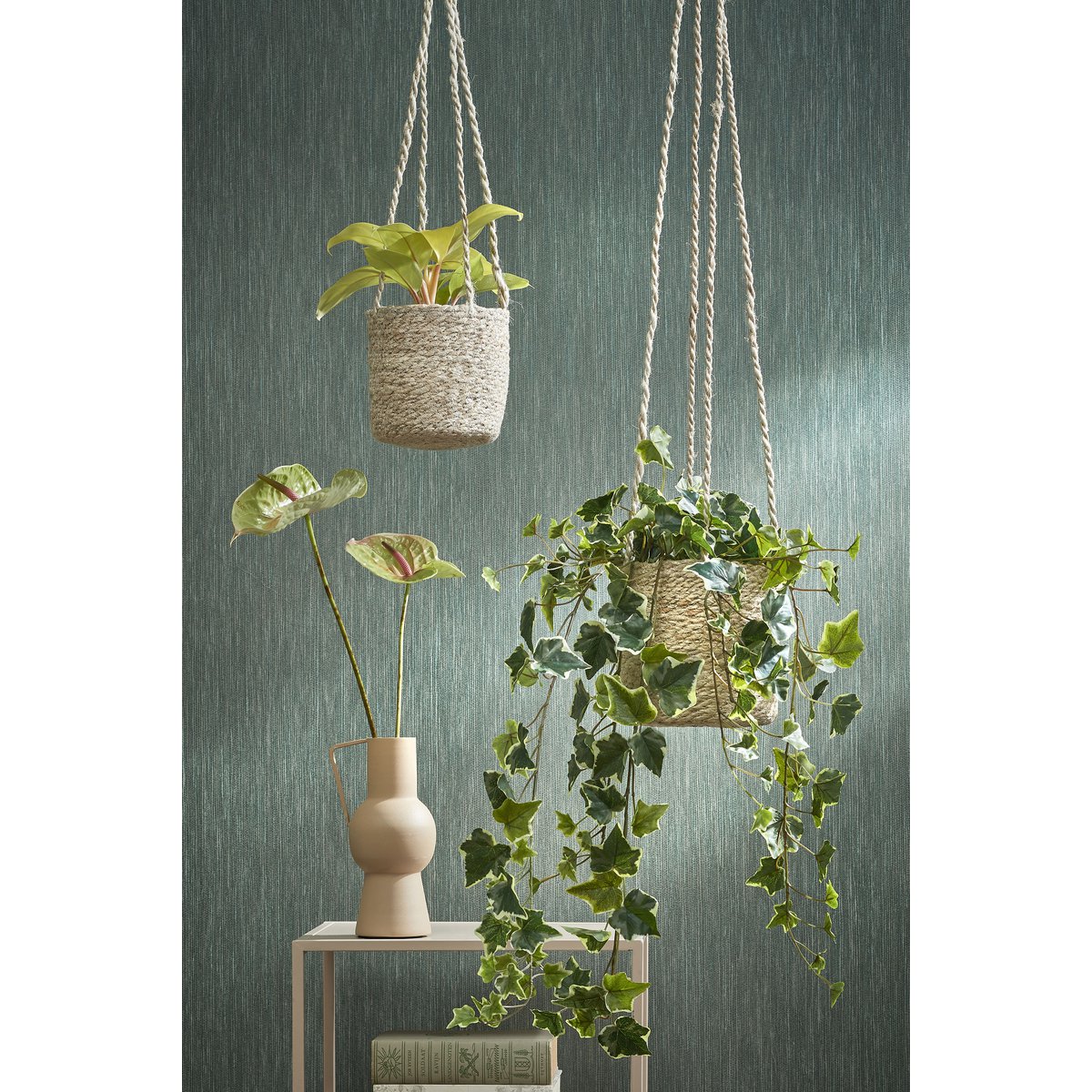 Künstliche Hängepflanze Hedera – H86 cm – grün bunt