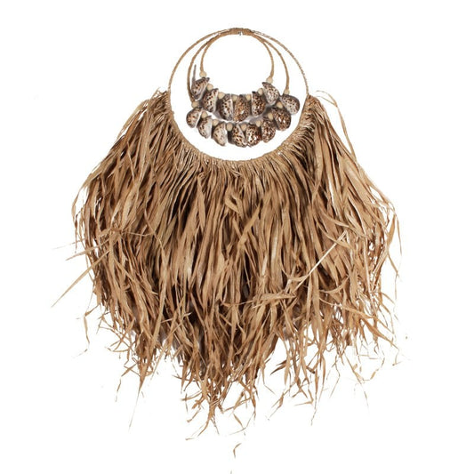 Raffia-Muschel-Wanddekoration