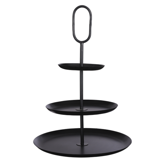 Rama Etagere 3-stöckig – H55 x Ø38 cm – Metall – Schwarz
