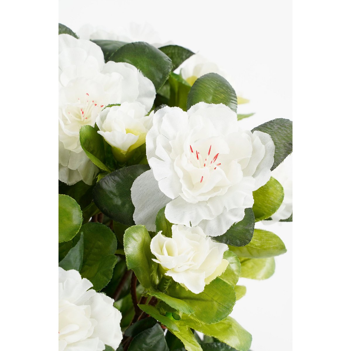 Künstliche Azaleenpflanze im Blumentopf Stan – H31 x Ø26 cm – Weiß