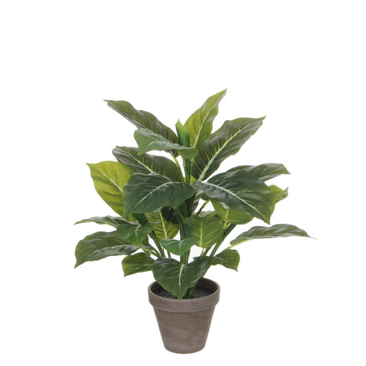 Immergrüne Kunstpflanze im Blumentopf Stan – H49 x Ø40 cm – Grün