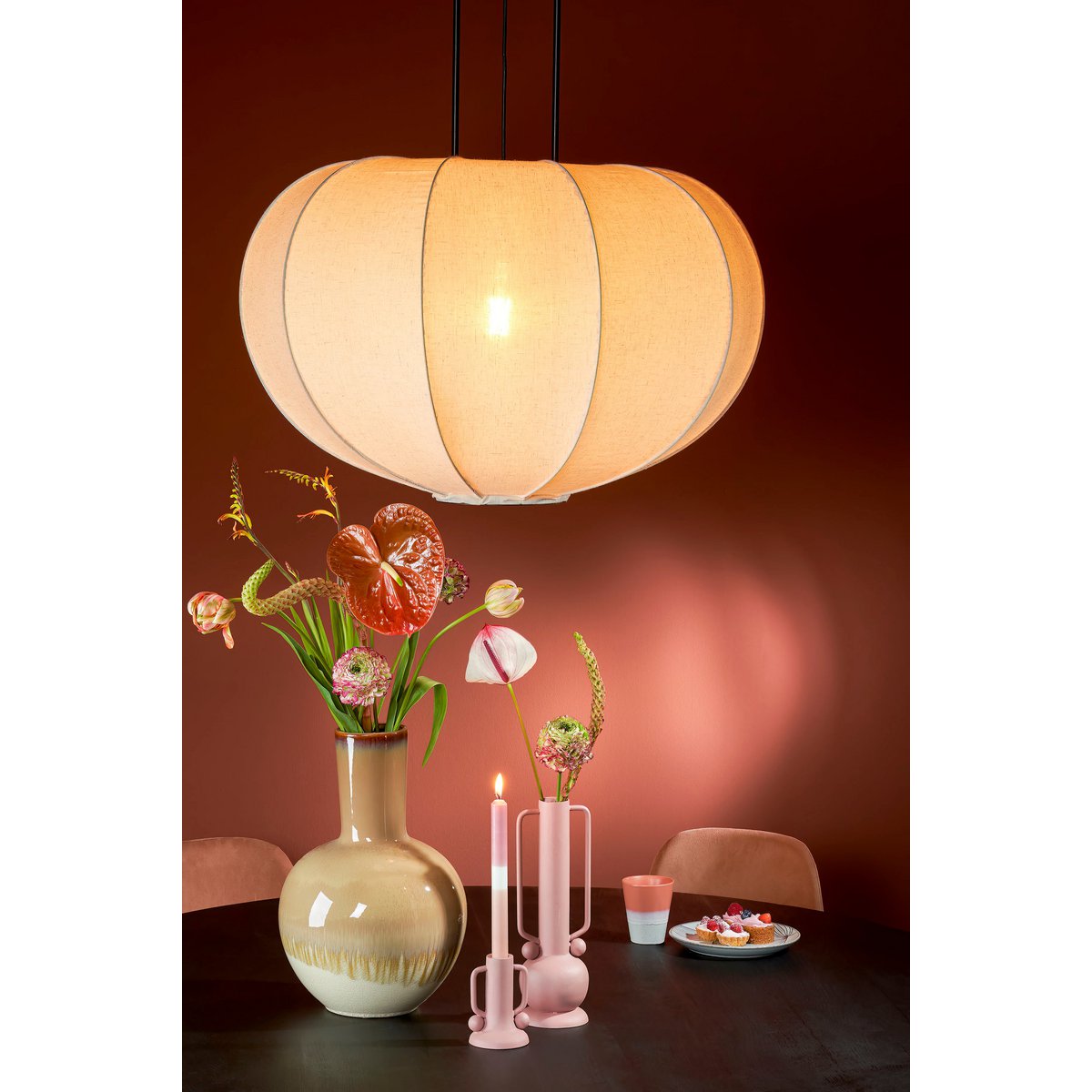 Holm Vase – H42 x Ø27,5 cm – Keramik – Creme