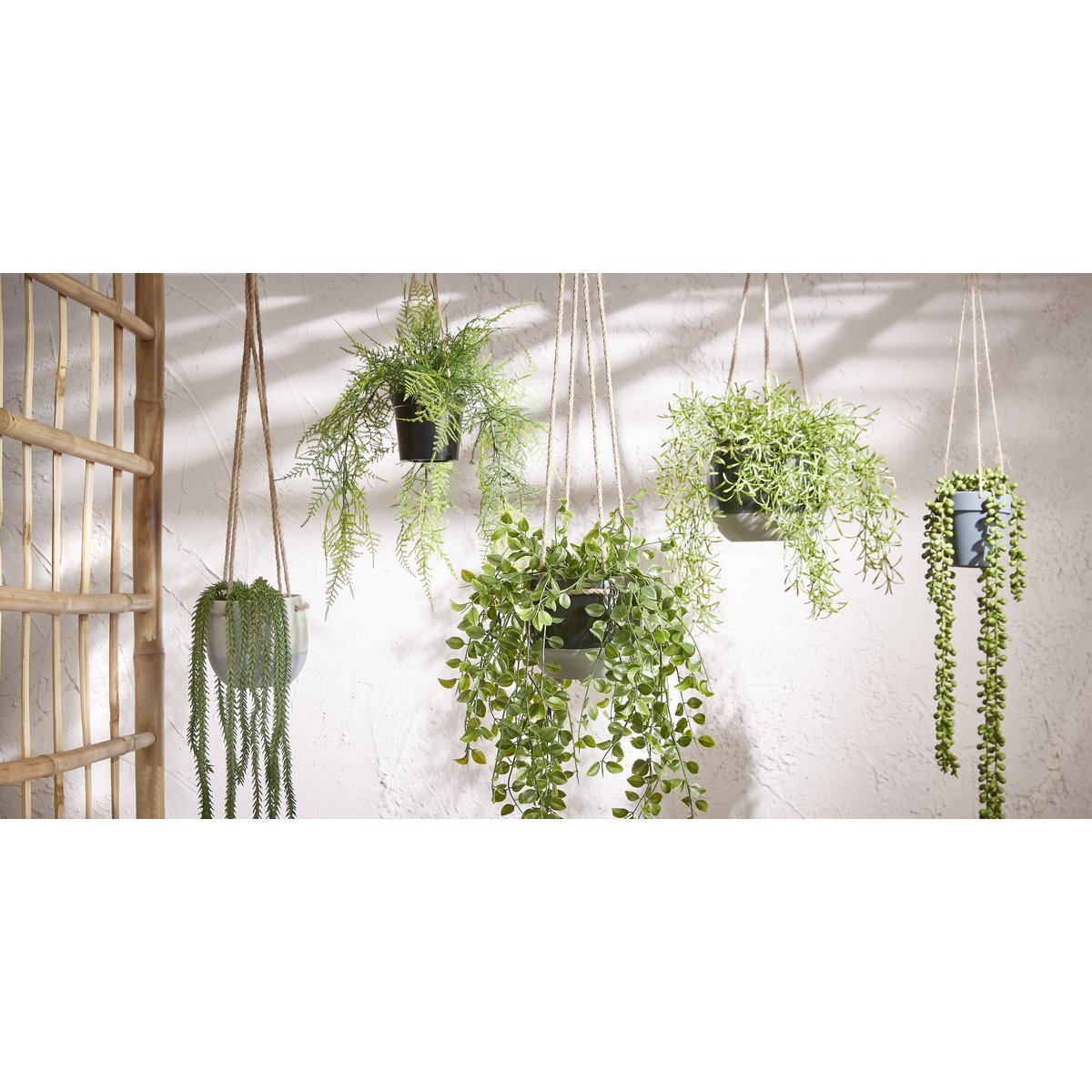 Senecio Künstliche Hängepflanze – H56 x Ø9 cm – Grün