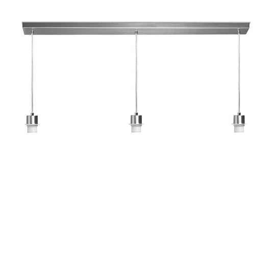 Home Sweet Home Hängelampe Beam 3 98/9,5/15-100 cm – Gebürsteter Stahl