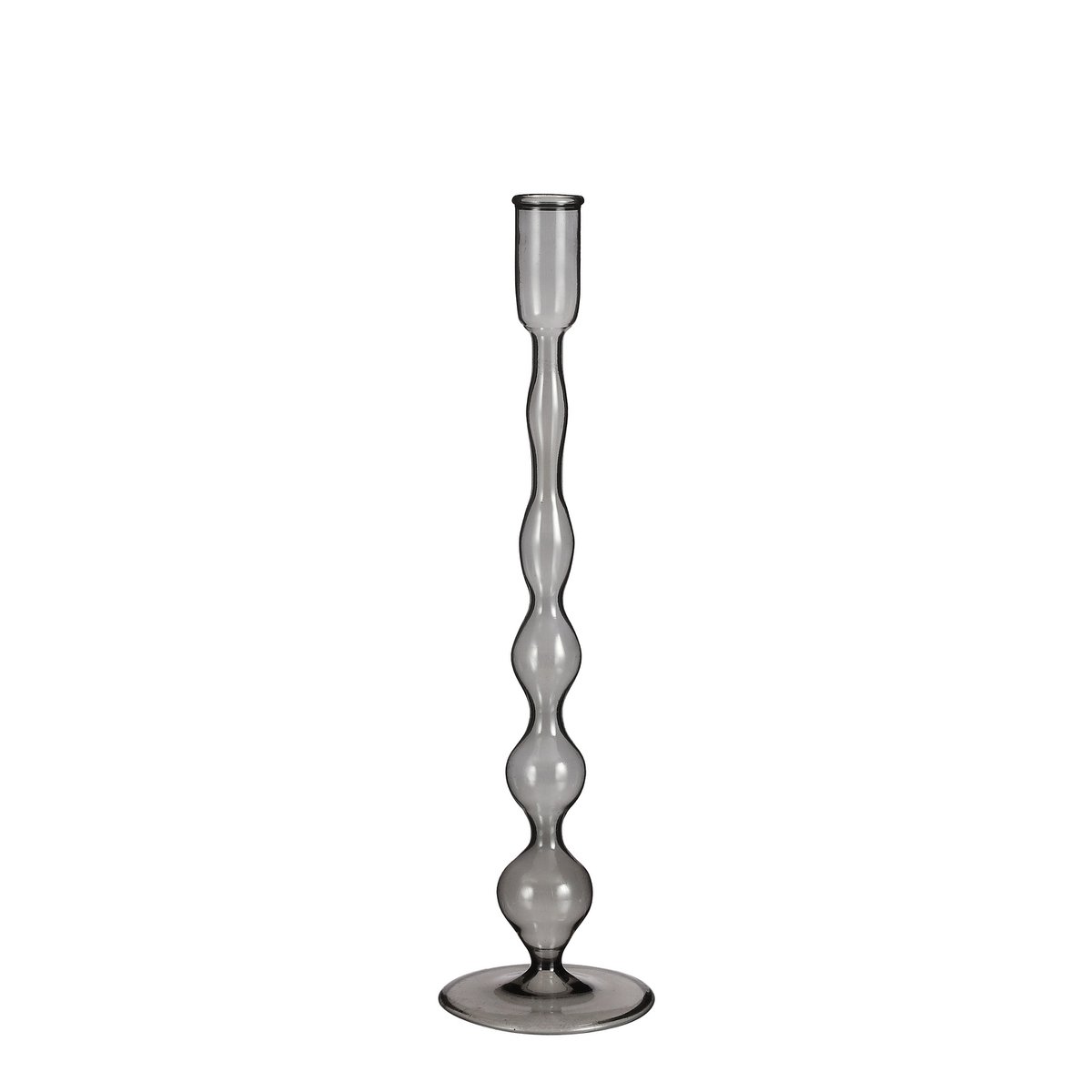 Trent Kerzenständer – H33 x Ø9 cm – Glas – Dunkelgrau