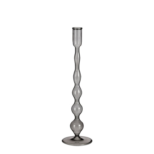 Trent Kerzenständer – H33 x Ø9 cm – Glas – Dunkelgrau