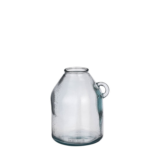 Sitia Flaschenvase - H25,5 x Ø21 cm - Recyceltes Glas - Hellblau