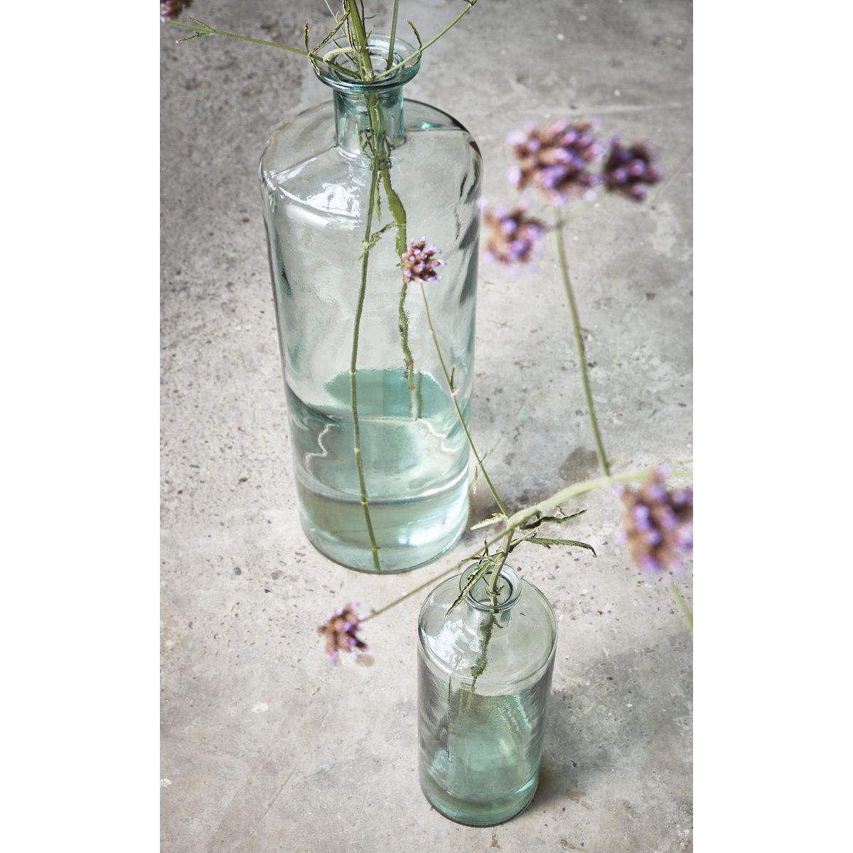 Guan Flaschenvase - H40 x Ø15 cm - Recyceltes Glas - Transparent