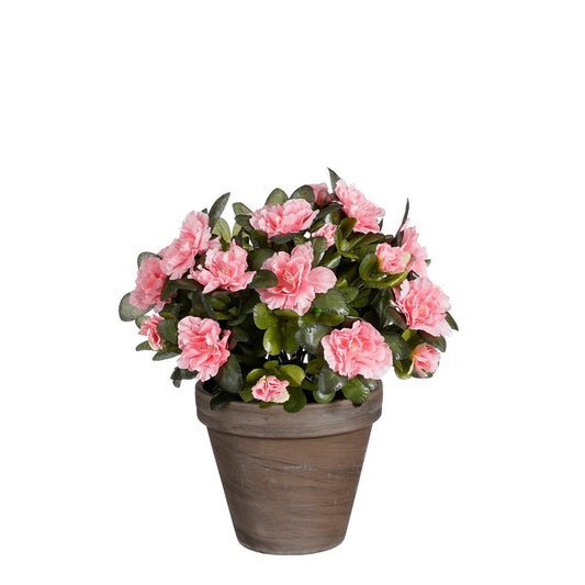 Künstliche Azaleenpflanze im Blumentopf Stan – H31 x Ø26 cm – Pfirsich