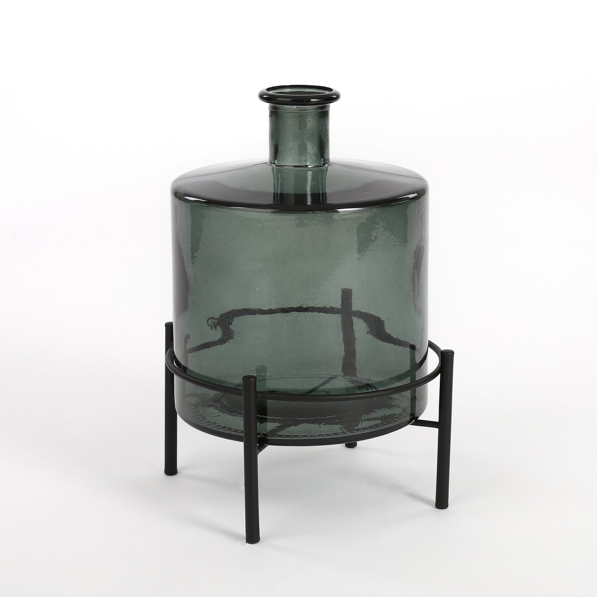 Guan Flaschenvase - H26 x Ø21 cm - Recyceltes Glas - Grün