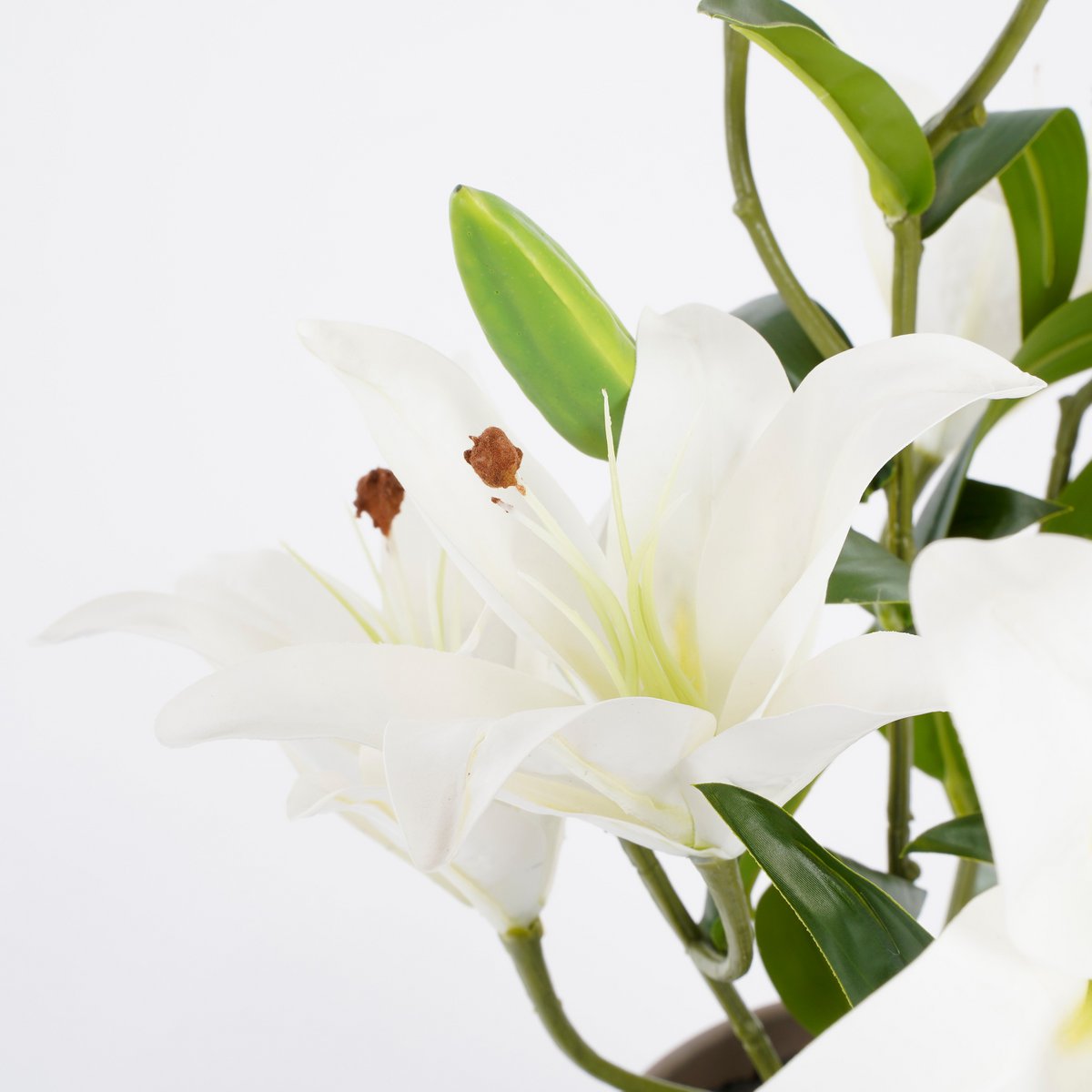Künstliche Tigerlilie im Blumentopf Stan – H47 x Ø45 cm – Weiß