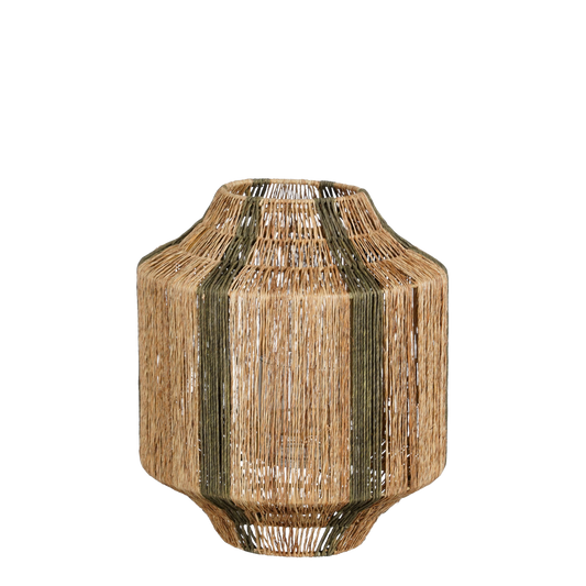 Liliano Laterne - H36 x Ø30 cm - Jute - Dunkelgrün