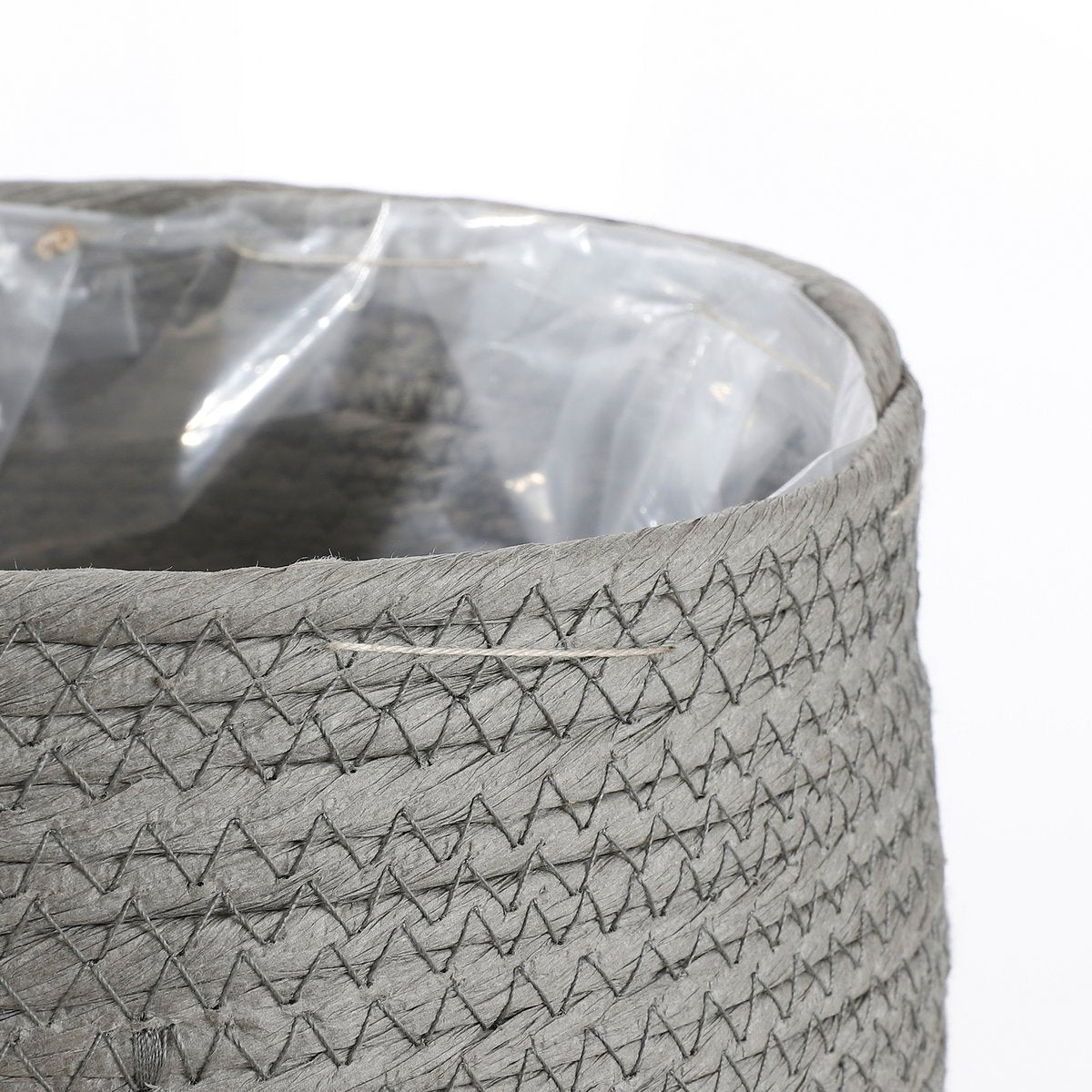 Jorck Korb für Pflanzen – 3er-Set – H24 x Ø26 cm – Papier – Grau