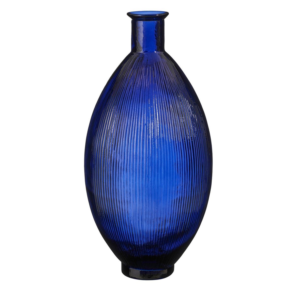 Firenza Flaschenvase – H59 x Ø29 cm – Recyceltes Glas – Dunkelblau