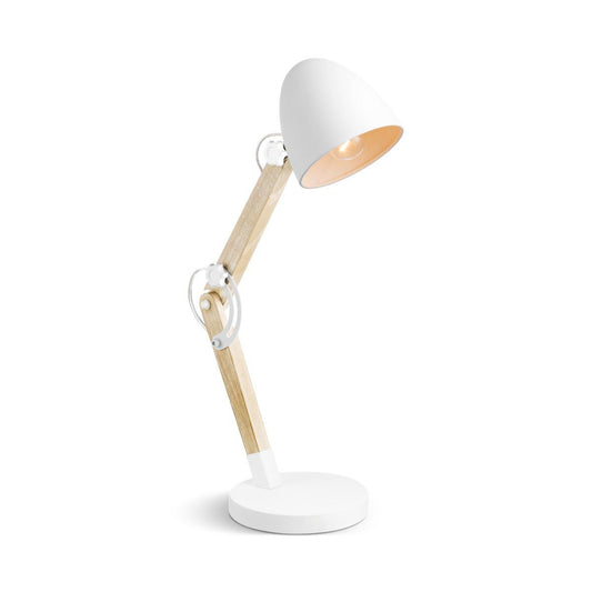 Home Sweet Home Tischlampe Petto - Weiß - Nachttischlampe - Metall und Holz