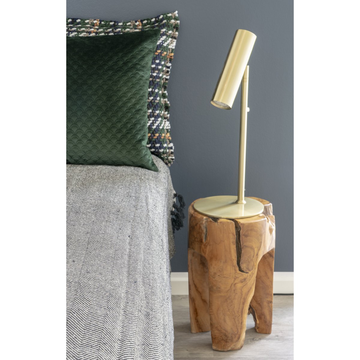 Hocker aus Teakholz in Rose