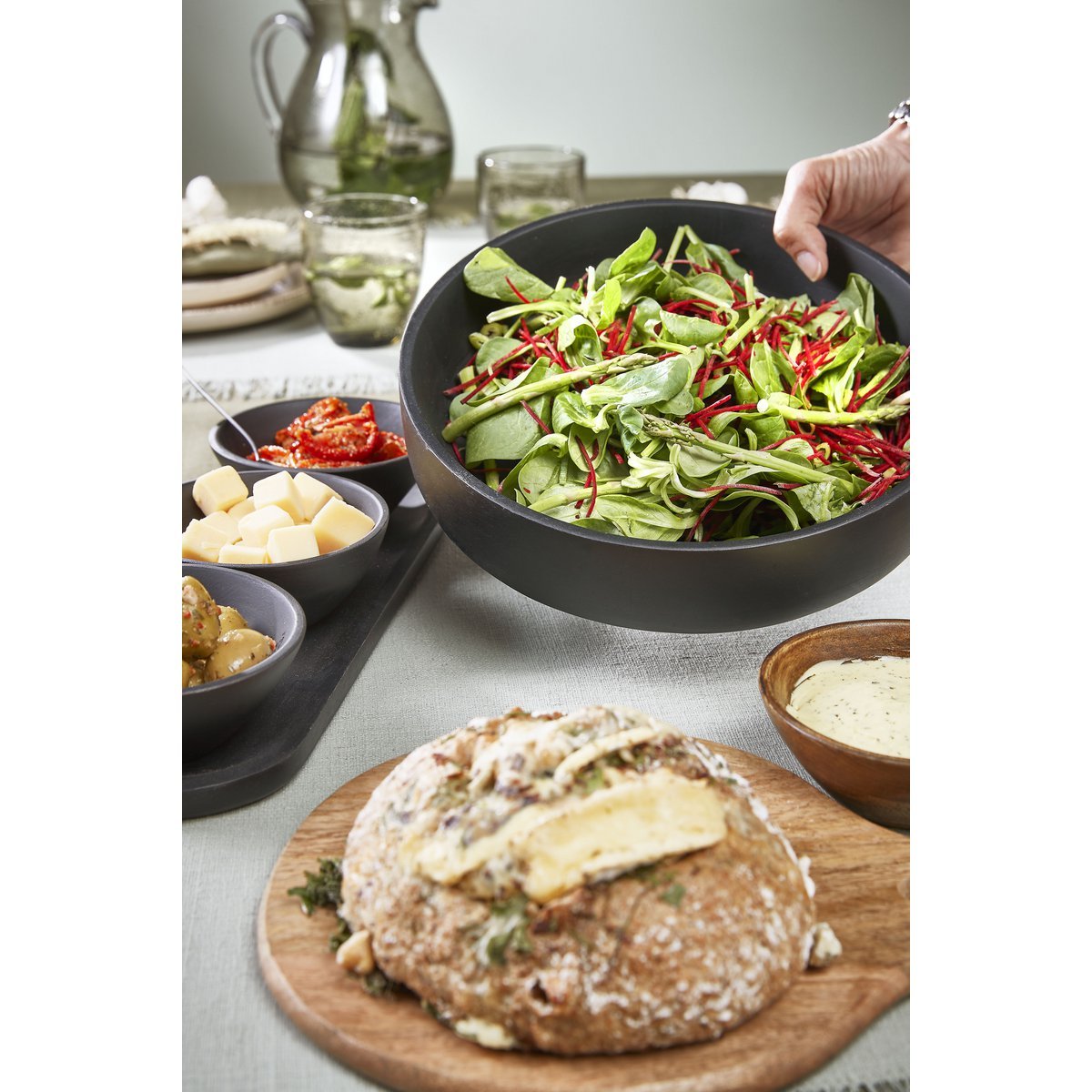 Tomar Schüsseln und Tablett – 200 ml – 100 % FSC Mangoholz – Schwarz